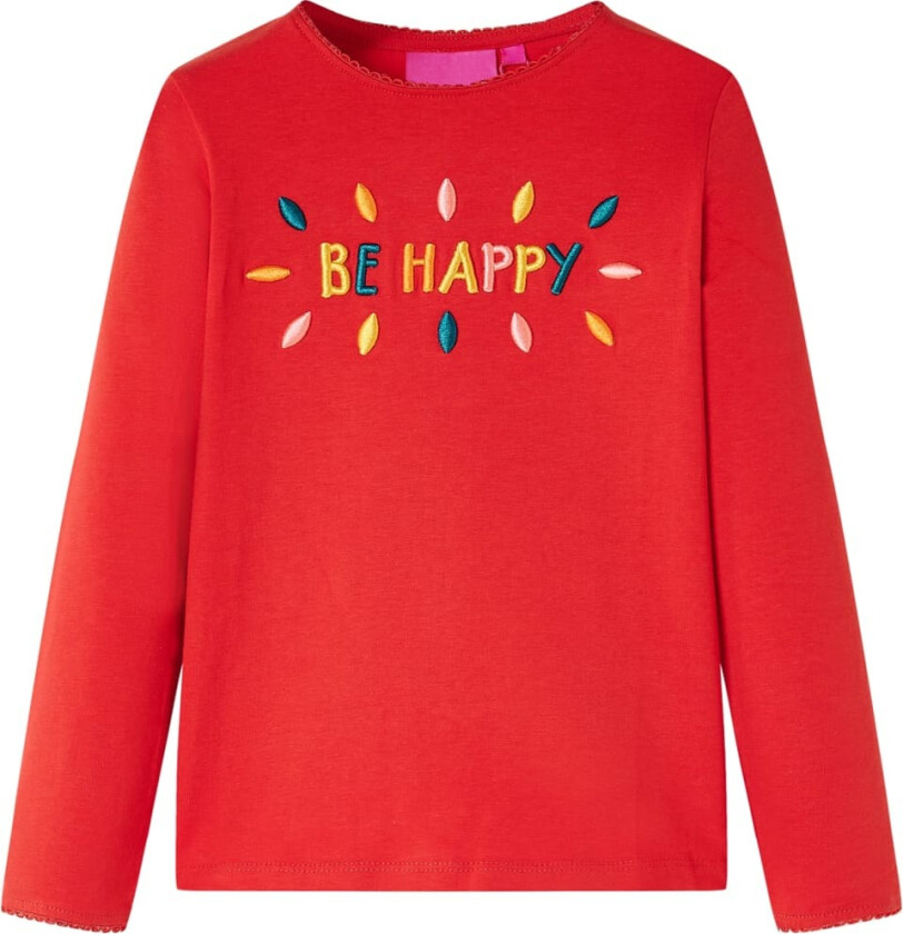 T-skjorte for barn med lange ermer rød 128