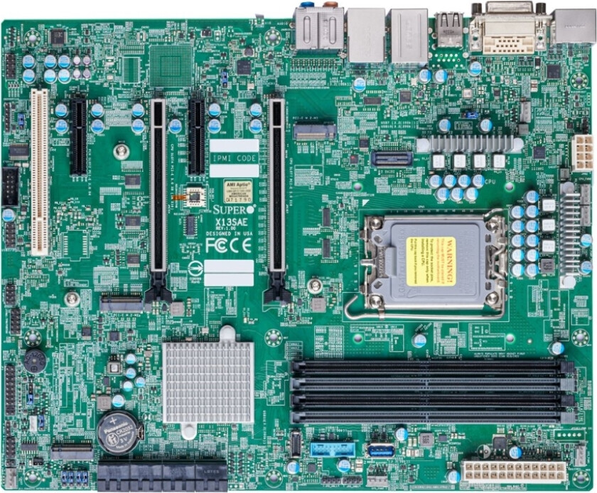 Supermicro X13sae - Hovedkort - Atx - Lga1700-Sokkel - W680 Chipset - Usb 3.2 Gen 1, Usb 3.2 Gen 2, Usb-C 3.2 Gen 2X2 - Gigabit Lan, 2.5 Gigabit Lan