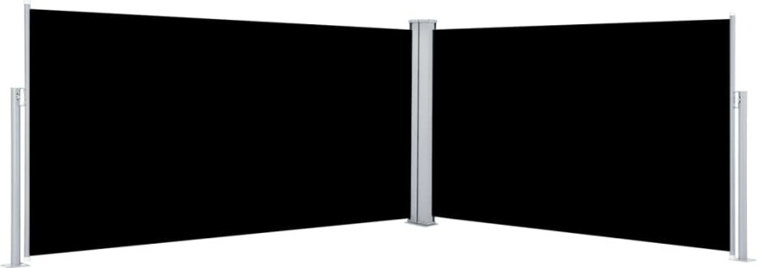 Uttrekkbar sidemarkise 160x600 cm svart