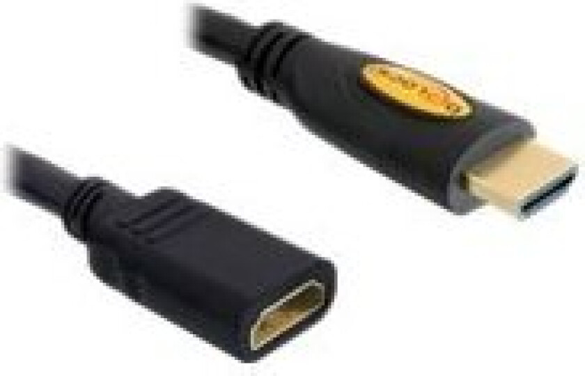 Delock High Speed Hdmi-Kabel Med Ethernet-Forlengelse - Video/Lyd/Nettverkskabel - Hdmi - 28 Awg - Hdmi, 19-Pinners (M) - Hdmi, 19-Pinners (W) - 5 M