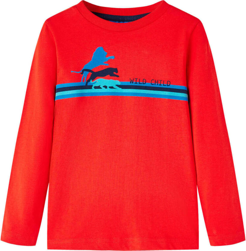 T-skjorte for barn med lange ermer rød 116