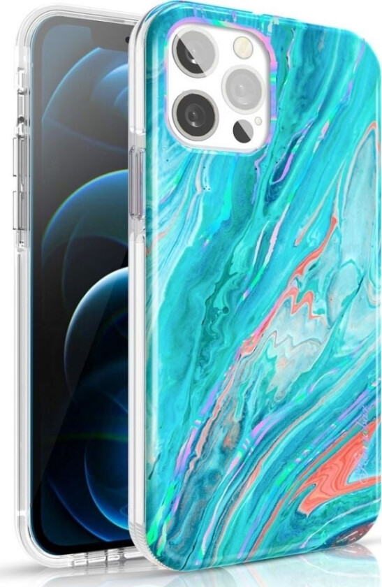 Watercolor Series Fargedeksel Til Iphone 12 Pro Max I Rosa-Grønn Farge