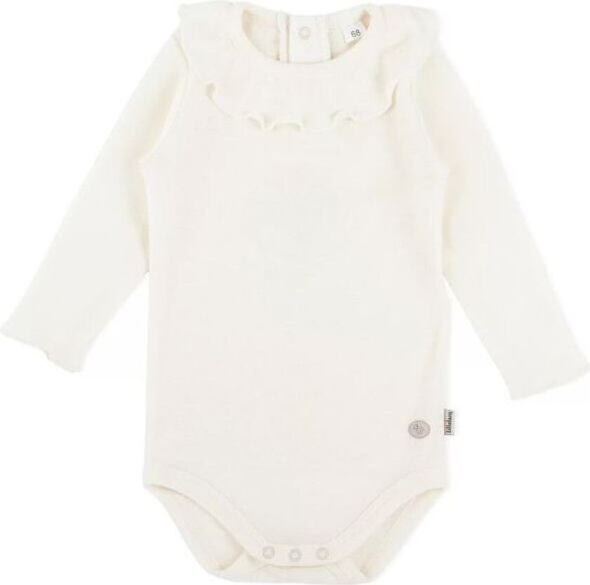 ullbody med rysjekrage, Hvit