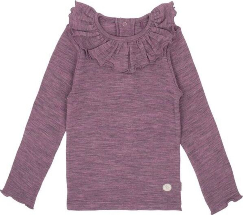 Bilde av ulltrøye til barn med rysjekrage, Plomme