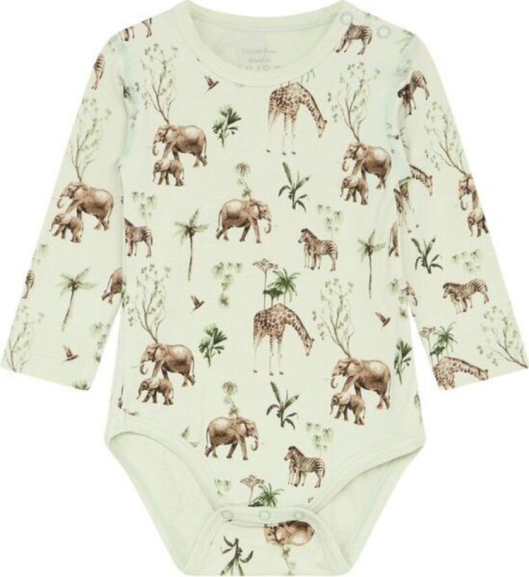 Hust & Claire body i bambus m/safari dyr, Green hint