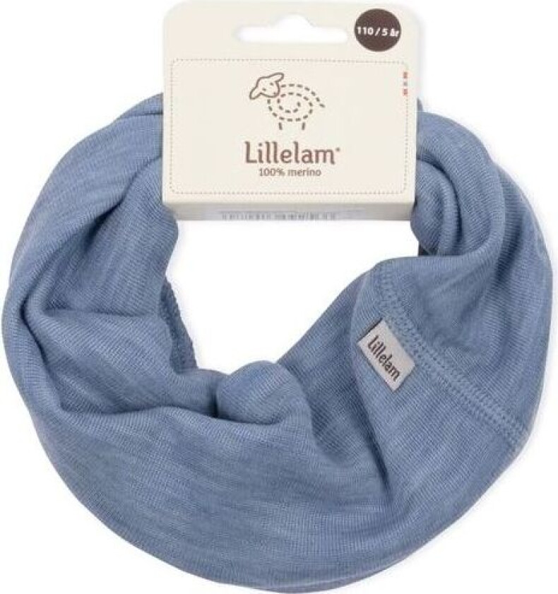ullhals tube i ull til barn, Mellomblå
