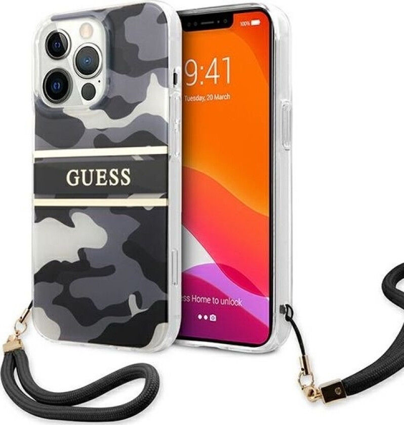 Guhcp13lkcabbk Iphone 13 Pro / 13 6,1" Czarny/Black Hardcase Camo Strap Collection