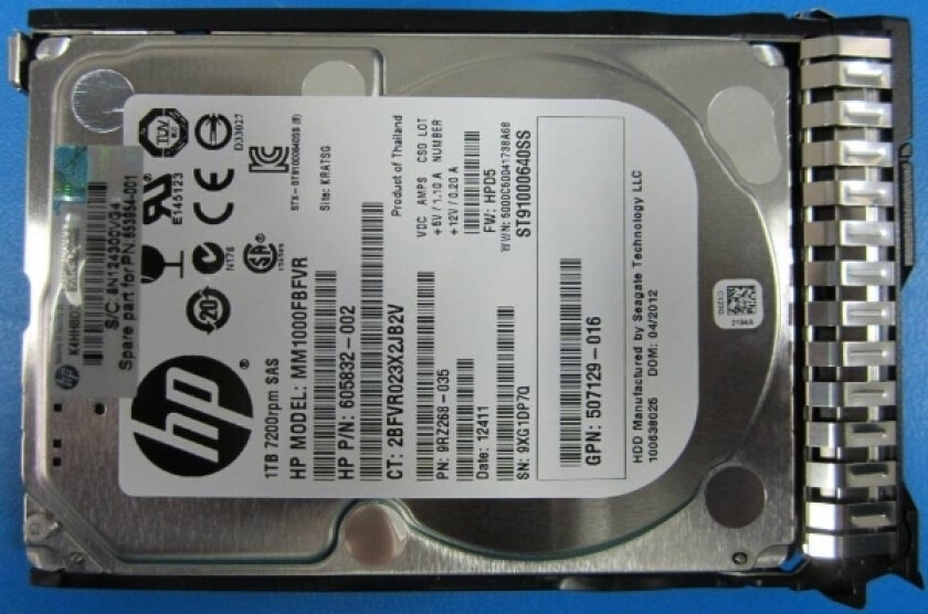 Hpe Dual Port Midline - Harddisk - 1 Tb - 2.5" Sff - 7200 Rpm - Med Hp Smartdrive-Holder