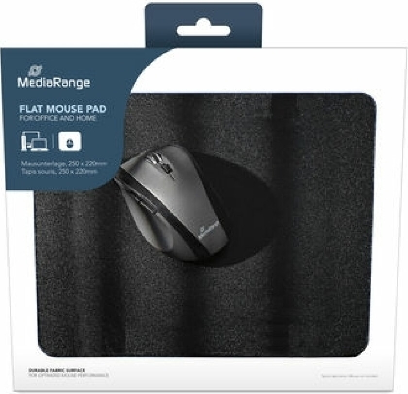 Mediarange Musematte Flat 250X220x3mm Svart