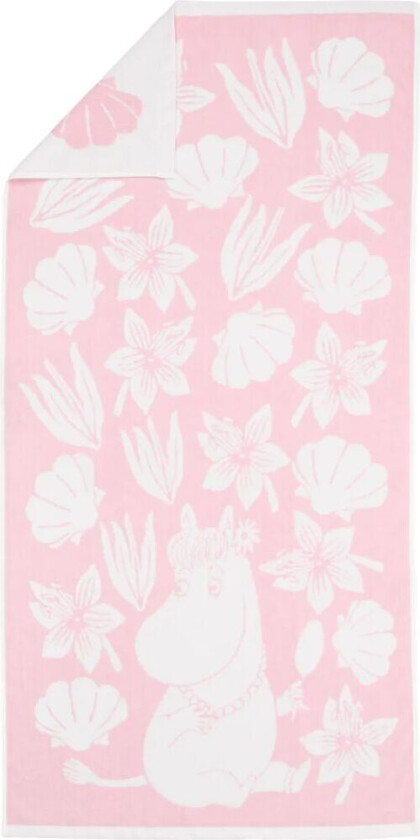 Mummitrollet badehåndkle 70 x 140 cm Skjell, rosa