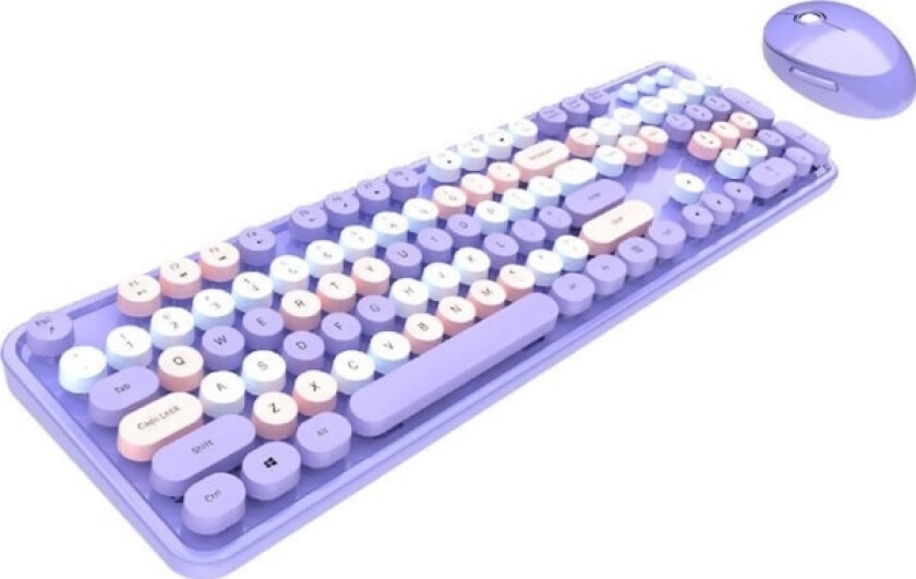 Trådløst Tastatur + Mus (Lilla)
