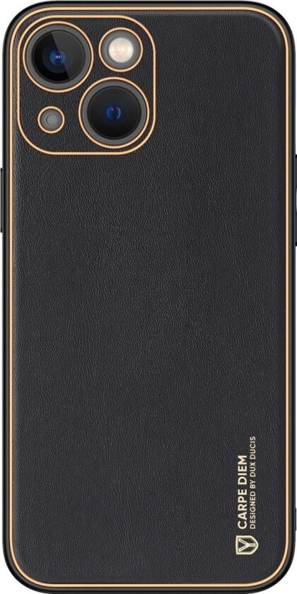 Yolo-Deksel Til Iphone 14, Elegant Deksel Laget Av Svart Økologisk Skinn