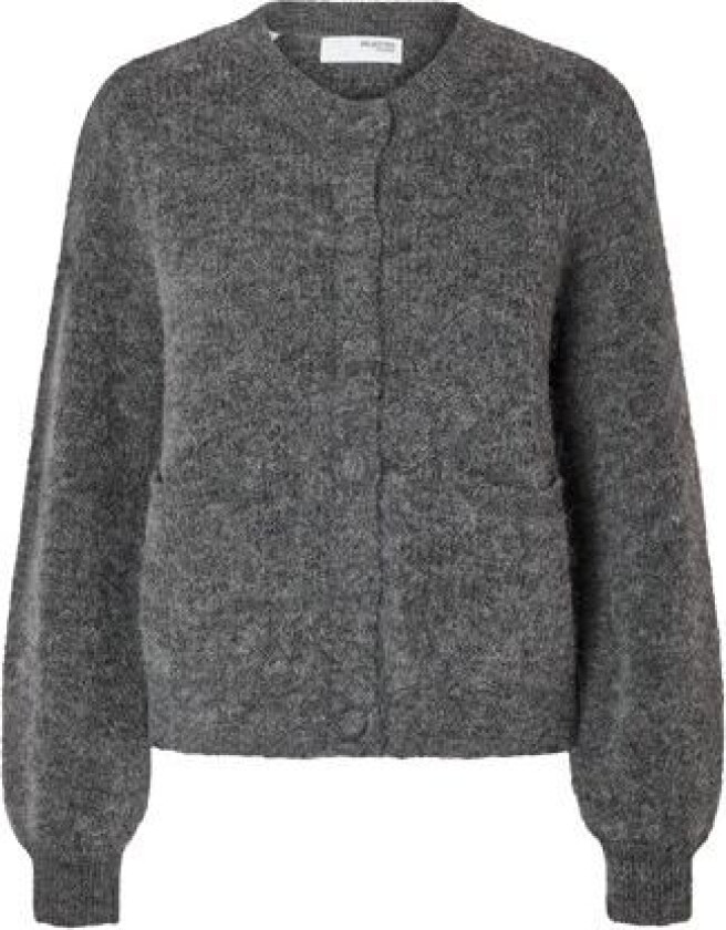 Sia Ras Ls Knit Pocket Cardigan - Medium Grey Melange XL