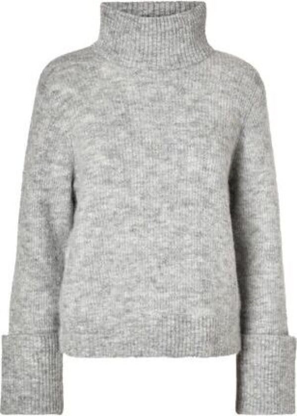 Sia Ras Ls Knit High Neck - Light Grey Melange L