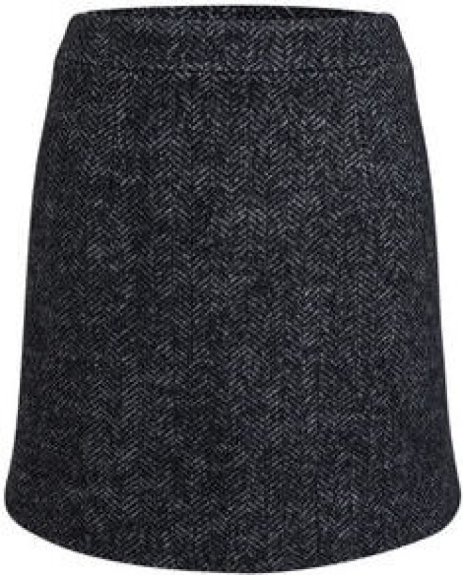 Alexandra Skirt - Black Herringbone 40