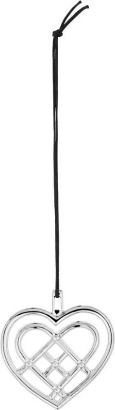 Weaved Heart juleanheng 6,5 cm Sølvbelagt