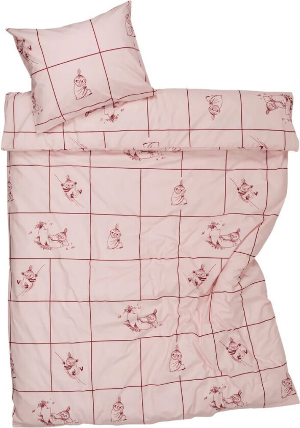 Mummitrollet sengesett 150 x 210 cm Lille My, rutete
