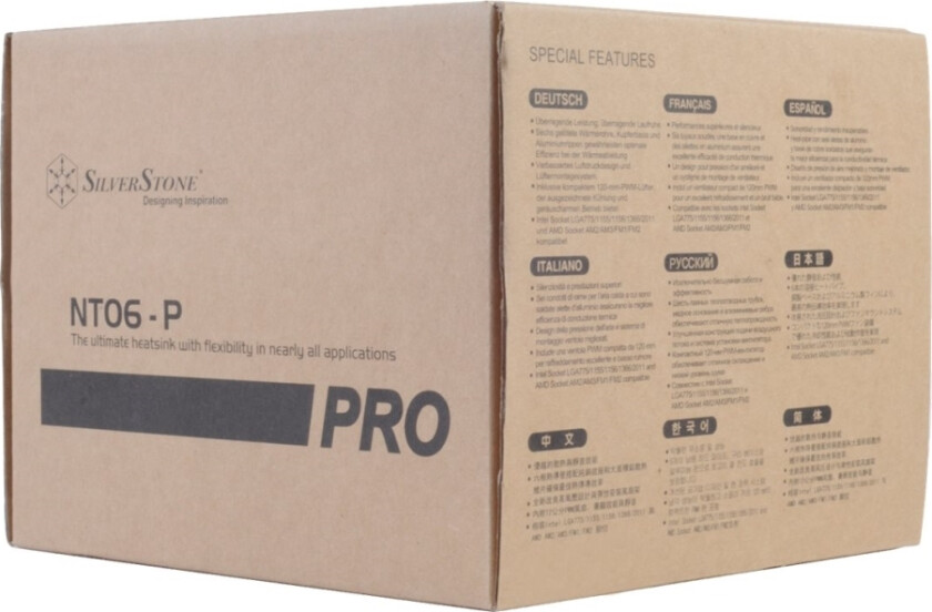 Silverstone Nitrogon Nt06-Pro - Prosessorkjøler - (For: Lga775, Lga1156, Am2, Lga1366, Am3, Lga1155, Lga2011, Fm1, Fm2, Lga1150, Lga1151, Am4, Lga206