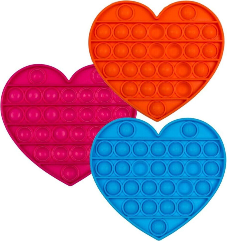 Fidget Pop It Toy Stress Hjerteformede assorterte farger 1 stk