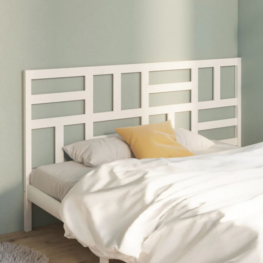 Sengegavl hvit 186x4x104 cm heltre furu