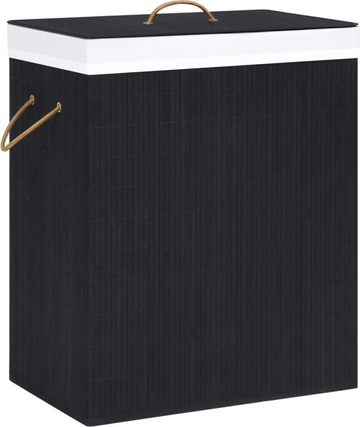 Skittentøyskurv med enkelt seksjon bambus svart 83 L