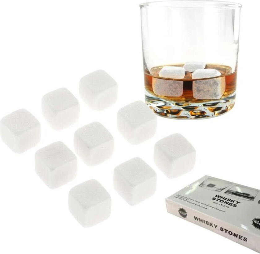 9 -pakk naturlige whisky -steiner - isbiter av steinhvit