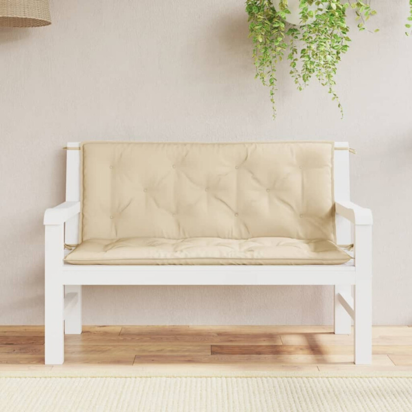 Puter til hagebenk 2 stk beige 120x50x7 cm oxfordstoff