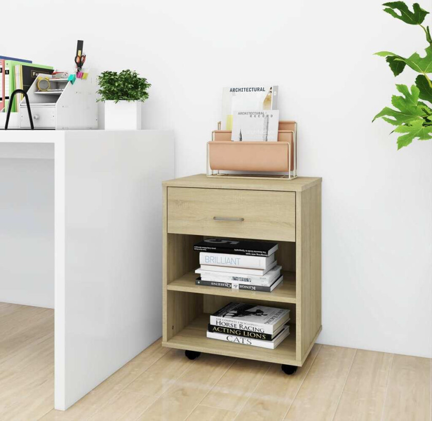 Rulleskap sonoma eik 46x36x59 cm sponplate