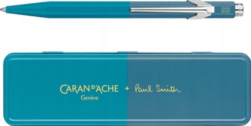 Bilde av Caran D`Arche Caran D'ache 849 Paul Smith Kulepenn Edition 4, M, I Eske, Cyan/Stål