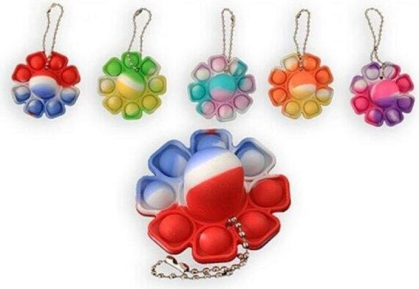 3-Pack Fidget Pop It Toy Stress Relax Fargerik Blekksprut/Octopus Mini 5cm