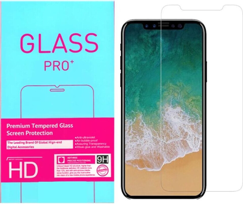 2-pakning iPhone 11 Pro/X/Xs Skjermbeskytter i herdet glass, detaljhandel