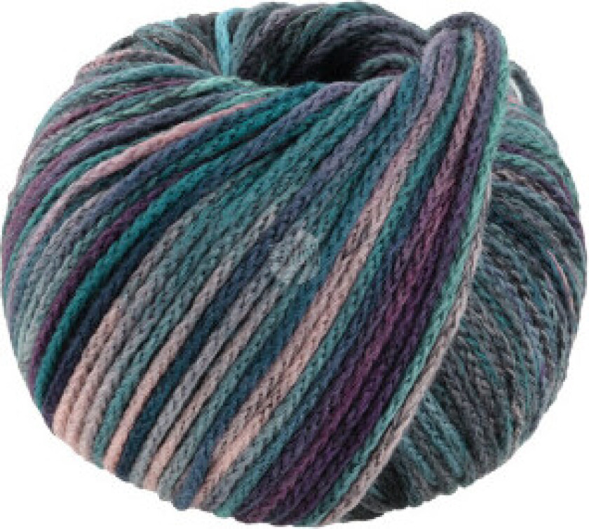 Cool Merino Colour Garn 318 Grå Fiolett/Petroleum/Sjøgrønn