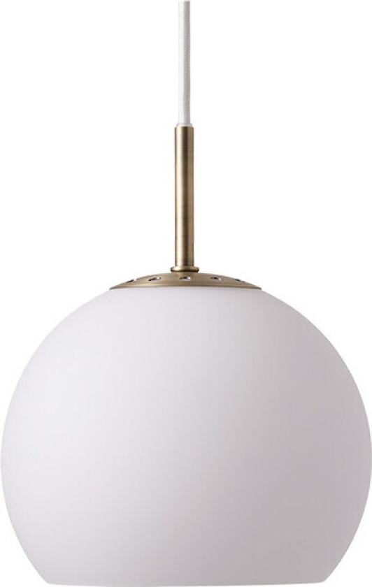 - Ball Glass Pendel Ø18 Opal Hvit