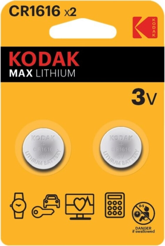 Max Kcr1616 - Batteri 2 X Cr1616 - Li - 50 Mah