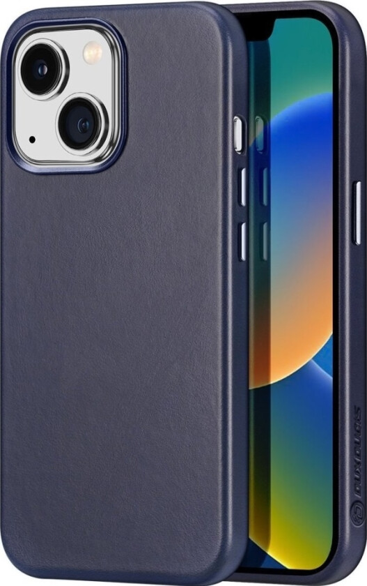 Naples Deksel Til Iphone 14 Magnetisk Skinnveske Magsafe Blå