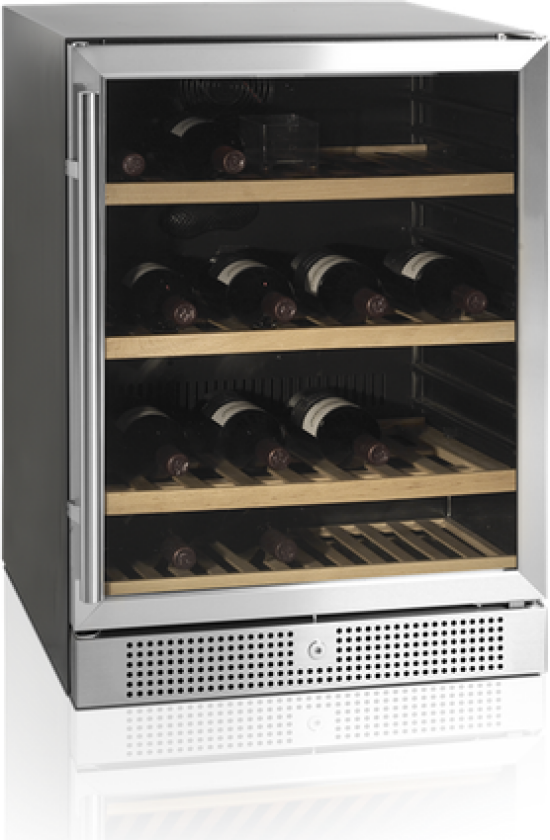 Tefcold Vinskap Sort / Rustfritt Stål 1 Sone 82 Cm tfw160s