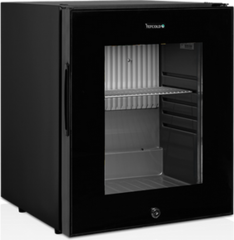 Tefcold Svart Minibar Med Glass Dør Med Lås Tm33g
