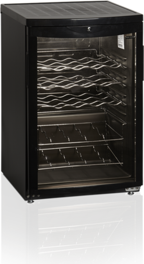 Tefcold Vinskap Sort 1 Sone Med Lås 77 Cm Sc85 Black