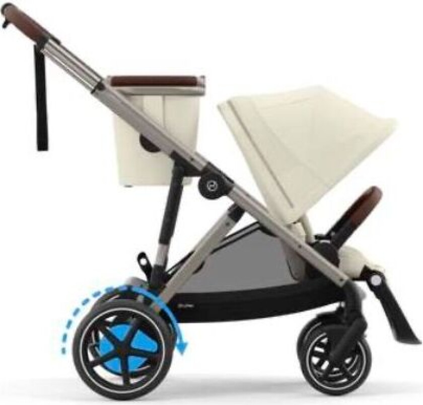 E-Gazelle S, Søsken-/tvillingvogn – Seashell Beige/taupe