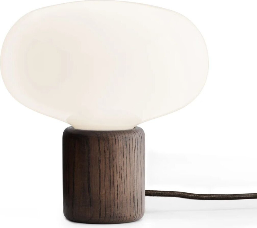 Karl-Johan bordlampe Smoked oak-white opal glass