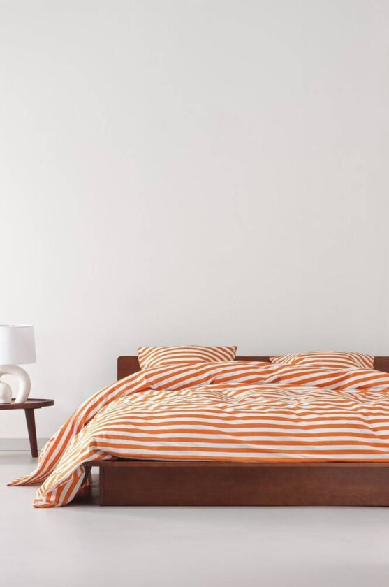 sengesett dobbeltseng Oransje/hvit