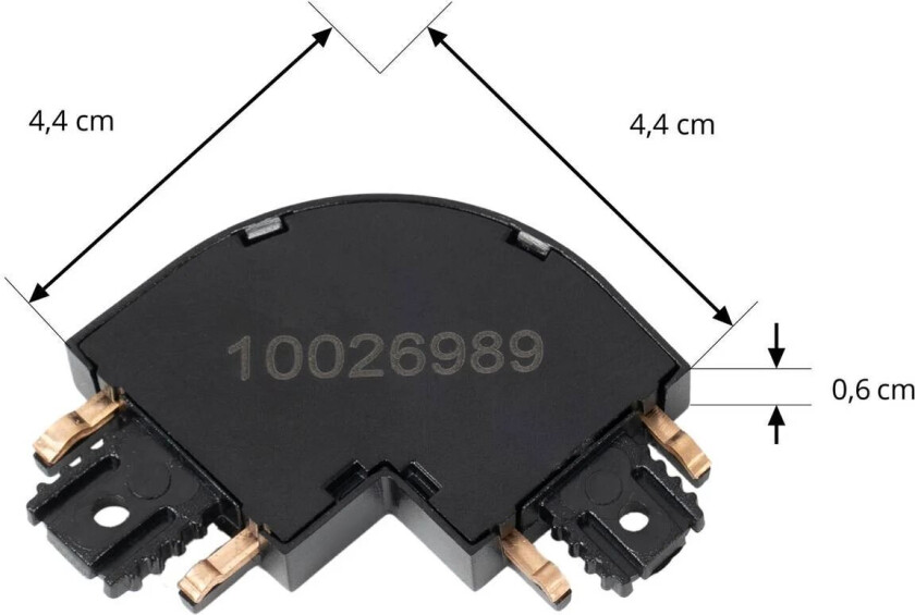 L-kobling Lumaro, svart, 90°, avrundet
