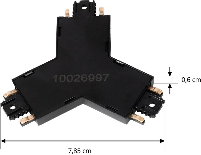T-kontakt Lumaro, svart, 7,85 cm, plast