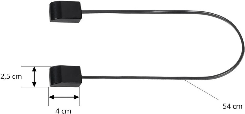 -kontakt Lumaro, kabellengde 54 cm, svart, PVC