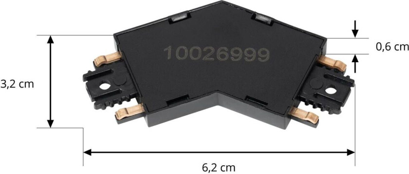 -kontakt Lumaro, svart, 120°, plast