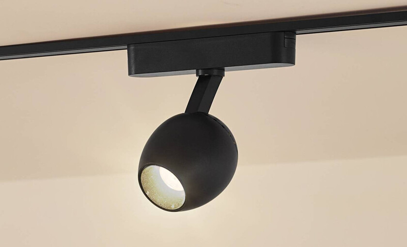 LED-spot 48 V Lumaro, svart, Ø 6,2 cm, plast