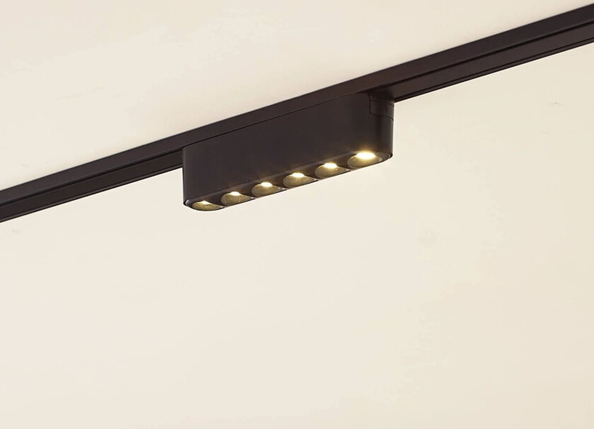 LED-stripe 48 V Lumaro, svart, 6 punkter, 2,4 cm