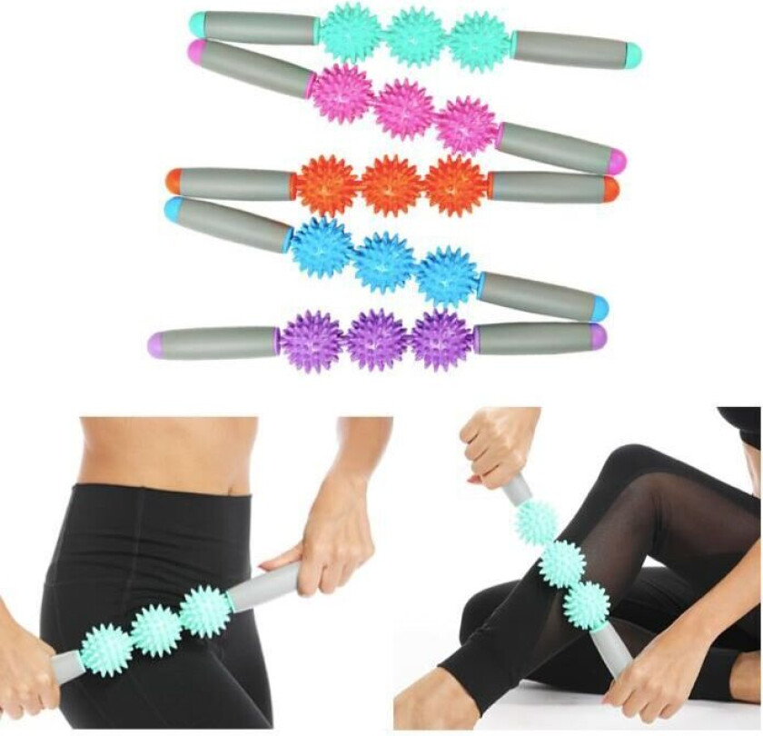 Gym 3 Point Spiky Ball Muscle Massage Roller Yoga Stick Body