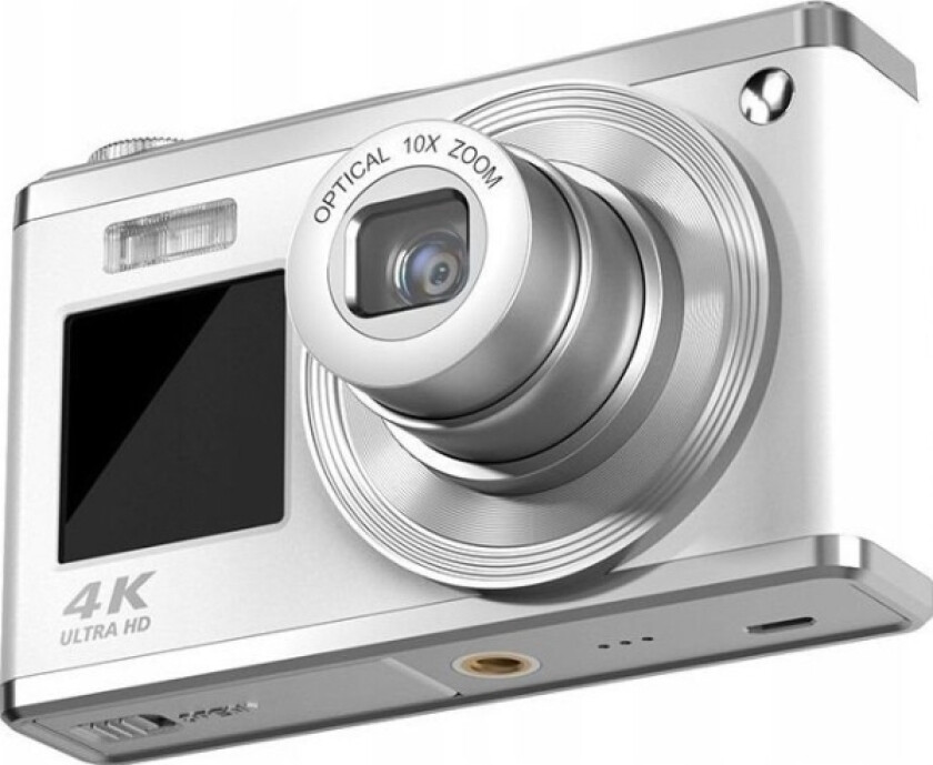 Digitalkamera C23 Digitalkamera 60 Mp 4K 10X Zoom Optisk / Hvit