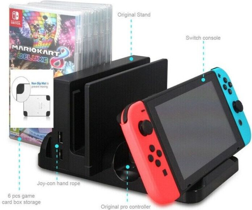 Multifunksjonell lade stativ til Switch